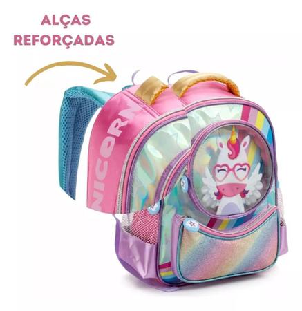 Imagem de Mochila Costas Escolar Unicórnio Infantil Passeio Menina