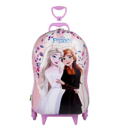 Imagem de Mochila De Carrinho Frozen Elsa e Anna em 3d Infantil Rígida