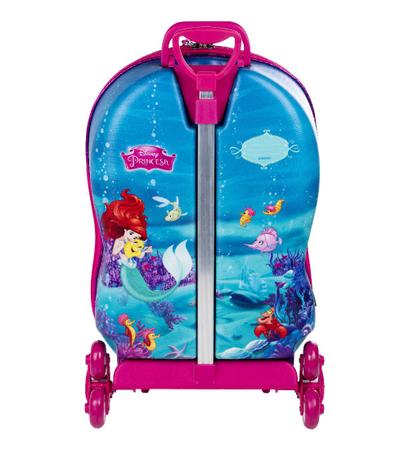 Imagem de Mochila De Carrinho Pequena Sereia em 3d Infantil Rígida