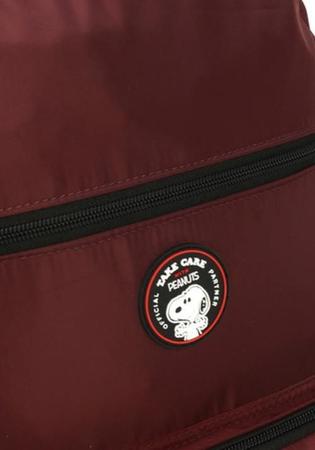 Imagem de Mochila De Costa Porta Notebook Snoopy Com Chaveiro - Vinho