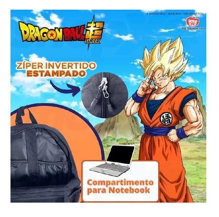 Mochila de Rodinhas Infantil Menino Dragon Ball Super Goku - Preto