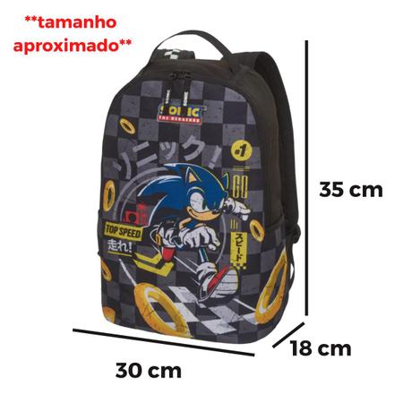 Mochila de Costas Escolar Estampa Sonic Top Speed 7890404 Pacific Mochila Bolsa Escolar Magazine Luiza
