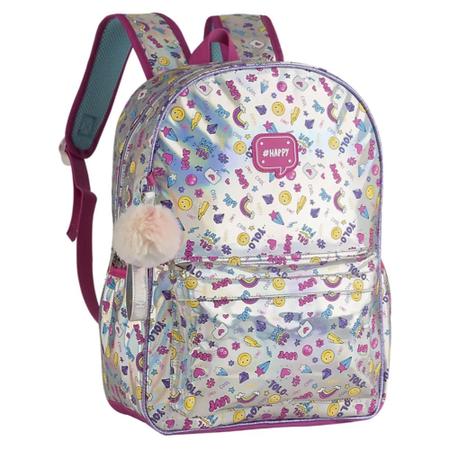 Imagem de Mochila De Costas Happy Holografica HL3598J