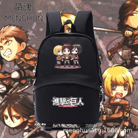 Imagem de Mochila de nylon contrastando cor Attack on Titan Ackerman