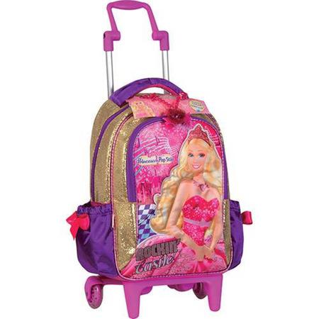 Kit Mochila Barbie Princesa Pop Star Rodinhas Tam G Sestini