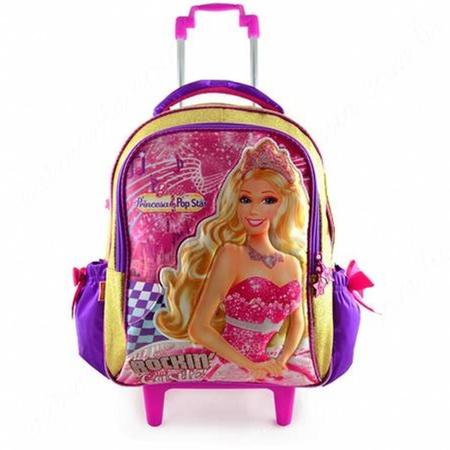 Kit Mochila Barbie Princesa Pop Star Rodinhas Tam G Sestini