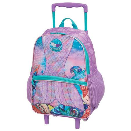 Imagem de Mochila De Rodinha Infantil Sereia Grande Lilas/Verde 948H01