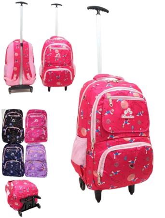 Imagem de Mochila De Rodinha Juvenil Feminina Escolar Viagem