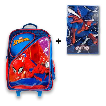 Imagem de Mochila de Rodinha mais Maleta com Lápis do Homem aranha