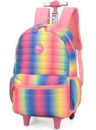 Imagem de Mochila De Rodinha Tie Dye Neon Up4You Salmão - 51619