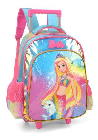 Mochila De Rodinhas Barbie Sereia E Peixe Unicornio Luxcel Mochila Infantil Magazine Luiza