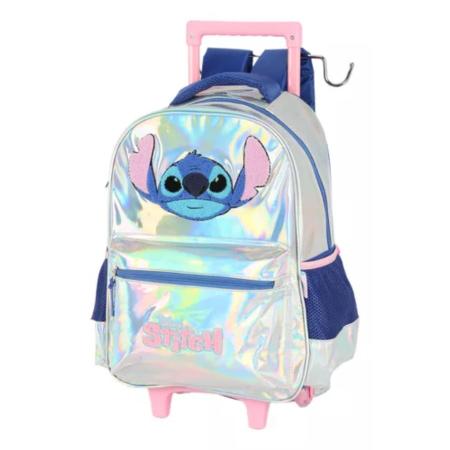 Imagem de Mochila De Rodinhas Stitch Prata Holografica Luxcel