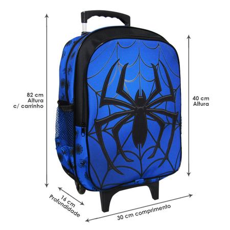 Imagem de Mochila de Rodinhas Tam G e Estojo Vou Leve Cor:Spider Azul