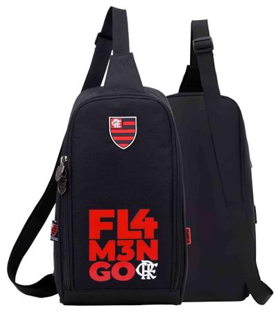 Imagem de Mochila do Flamengo Esportiva Transversal Academia Esportiva Escolar Unissex Reforçada Poliéster Porta Tênis Xeryus
