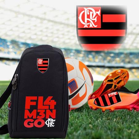 Imagem de Mochila do Flamengo Esportiva Transversal Academia Esportiva Escolar Unissex Reforçada Poliéster Porta Tênis Xeryus