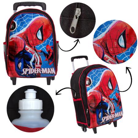 Imagem de Mochila Escolar 3D Infantil Homem Aranha De Rodinhas