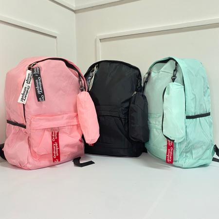 Mochila escolar b sica 3 tags com estojo Fil modas Mochila