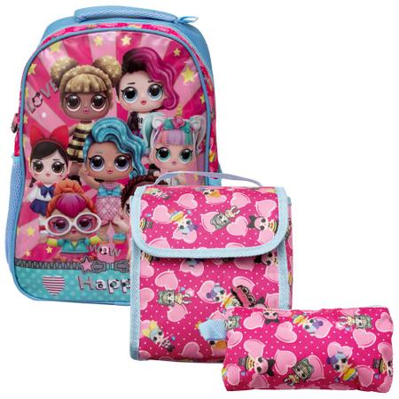 Mochila Escolar Bolsa Feminina Juvenil LOL Surprise Toys 2U Kit Mochila Infantil Magazine Luiza