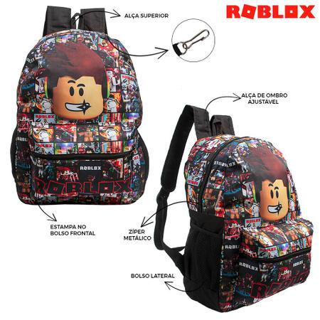 Roblox-Mochila de ombro para estudante masculino e feminino, bolsa