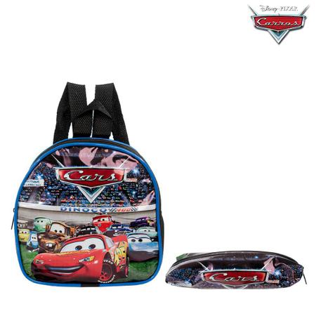 Imagem de Mochila Escolar Carros Disney Costas Kit Lancheira+Estojo