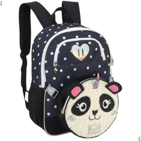 Imagem de Mochila Escolar com Lancheira Panda e Unicórnio - Luxcel