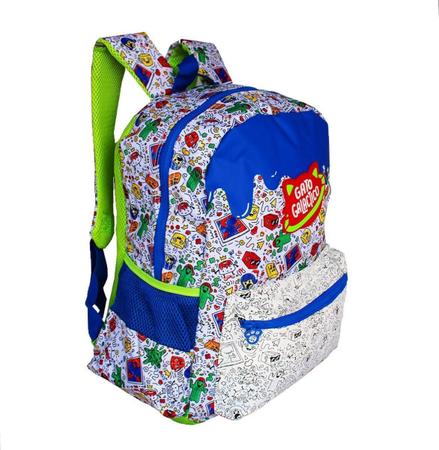 Mochila infantil gato desenhos colorir bolso frontal clio - Mochilas -  Magazine Luiza