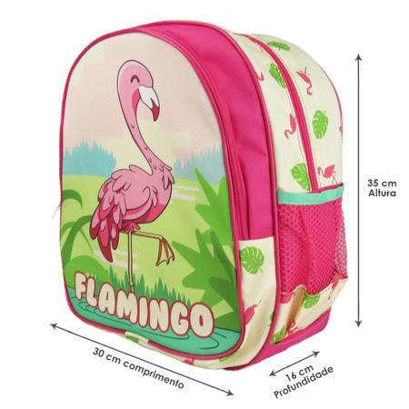 Imagem de Mochila Escolar De Costas Infantil Flamingo Tam M - Vou Leve