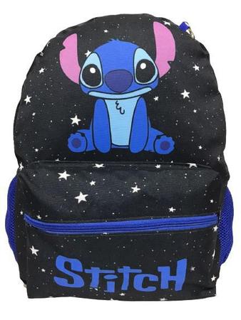 Mochila Infantil Feminina Lilo & Stitch Juvenil Costas Preta - Chic Outlet  - Economize com estilo!