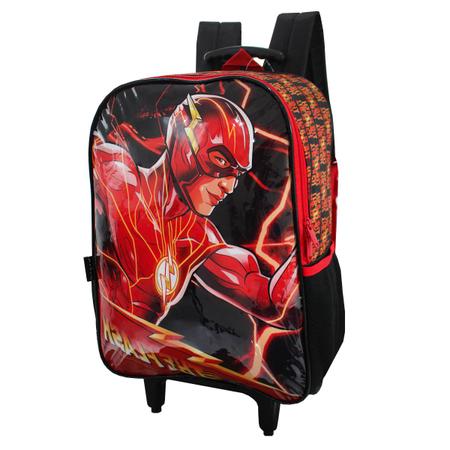 Mochila Escolar De Rodas Flash Liga Da Justi a Dc Comics Luxcel