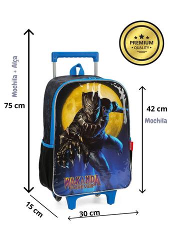 Imagem de Mochila Escolar De Rodas Pantera Negra - Disney Am