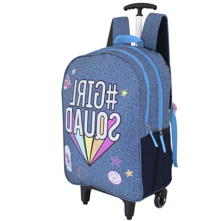 Mochila jeans cheap feminina com emojis