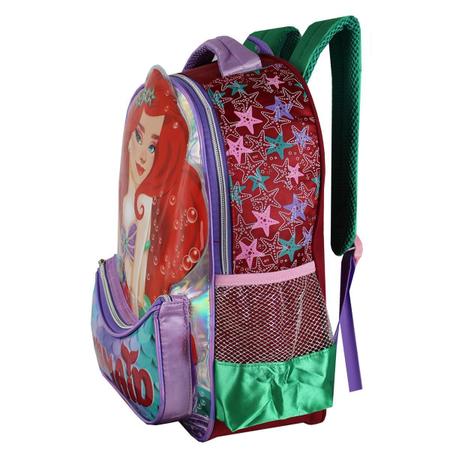 Imagem de Mochila Escolar Denlex Mermaid Infantil Menina 41cm - 15L