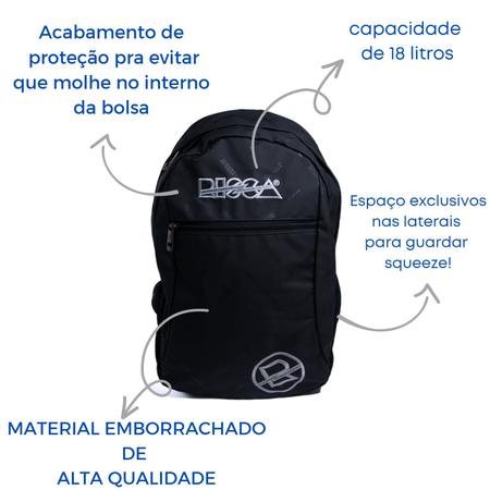 Imagem de Mochila Escolar Emborrachada Resistente Risca 9079