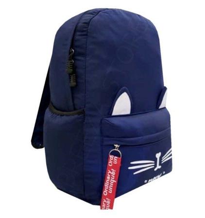 Imagem de Mochila Escolar Feminina Infantil Juvenil Média Gatinha M831 AZUL