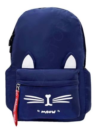 Imagem de Mochila Escolar Feminina Infantil Juvenil Média Gatinha M831