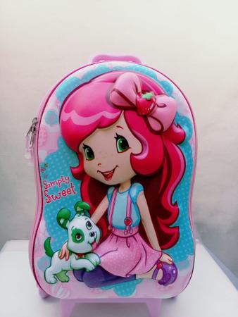 Mochila Escolar Moranguinho Pets 3d Com Rodinhas E Lancheira 2020