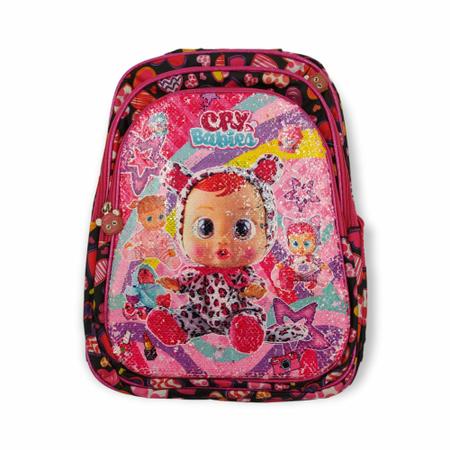 Imagem de Mochila Escolar Infantil Costa Lantejoula e Led Cry Babies Preta