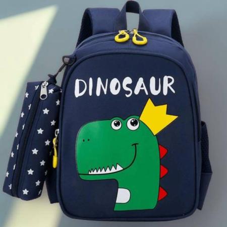 Imagem de Mochila Escolar Infantil Menino Menina Dinossauro Gatinho de Costas