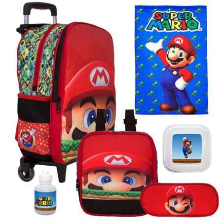 Mochila Escolar Infantil Menino Super Mario Rodinha Itens TOYS 2U Kit Mochila Infantil Magazine Luiza