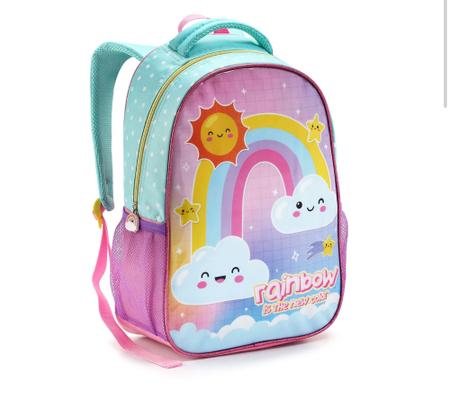 Imagem de Mochila Escolar Infantil Rainbow Arco Íris Seanite Menina Feminina