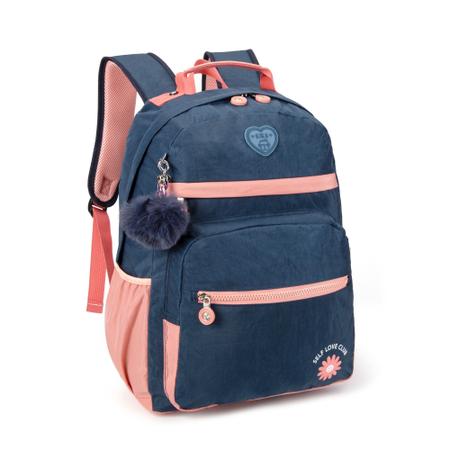 Imagem de Mochila Escolar Juvenil Feminina Crinkle Kika KK24M14