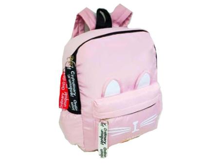 Mochila Feminina Gatinho Moow Com Orelhinhas Escolar Volta As