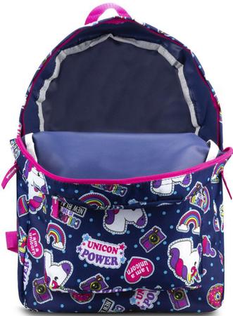 Imagem de Mochila Escolar Juvenil Impermeável Unicórnio Rosa Azul Escuro Azul Claro Preto Resistente Costas MF9109 Original Clio