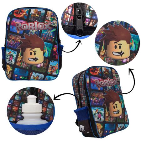 Conjunto-De-Mochila-Escolar-E-Lancheira-Para-Estudantes-Roblox-Desenho-Animado-Crianças-Pacote-Kit-Livro-De-Almoço-Traseiro  - Escorrega o Preço