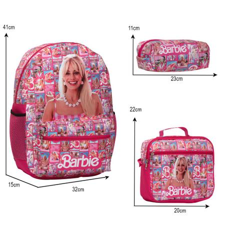 Mochila Escolar Menina Barbie + Lancheira Térmica + Estojo - TOYS 2U Imagem de Mochila Escolar Menina Barbie + Lancheira Térmica + Estojo
