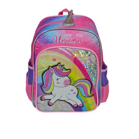 Imagem de Mochila Escolar Menina Infantil Unicornio Pequena Reforçada