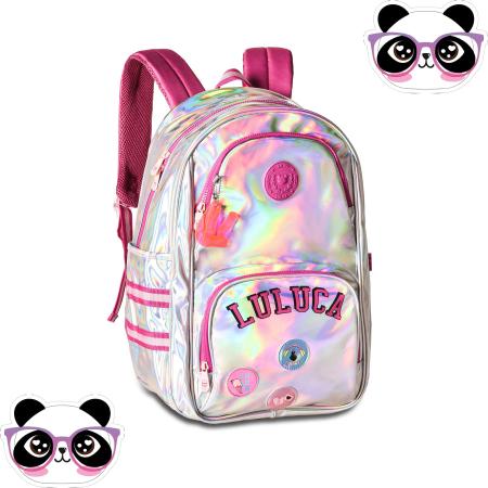 Mochila Escolar Luluca Azul e Rosa - Clio Style - nivalmix