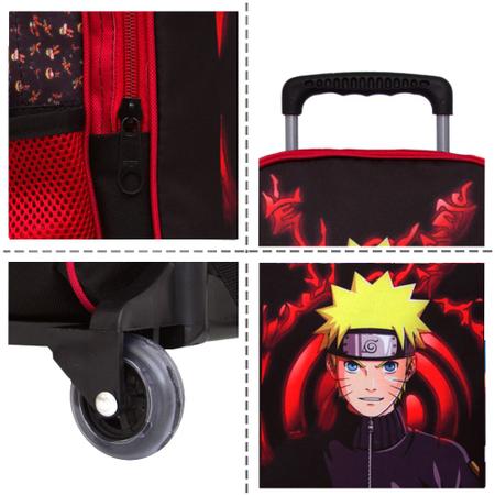 Imagem de Mochila Escolar Naruto de Rodinha com Lancheira e Estojo