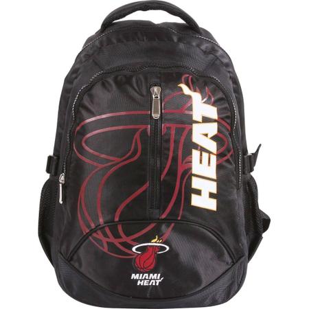 Imagem de Mochila Escolar Nba Miami Heat Grande 3 Bolsos Preta Dermiwil