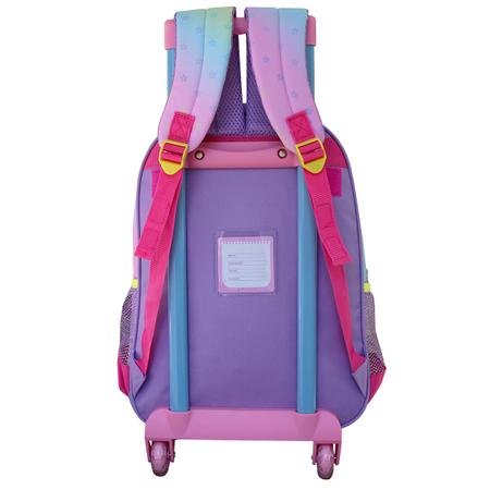 Imagem de Mochila Escolar Rodinhas Gatinha Holográfica Feminina Denlex